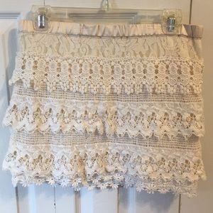 Off-white lace skirt